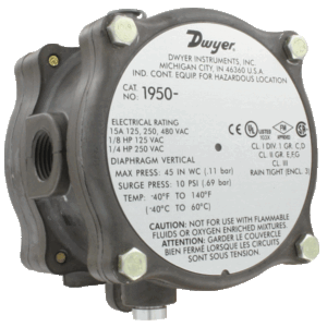 SERIES 1950 EXPLOSION-PROOF DIFFERENTIAL PRESSURE SWITCH