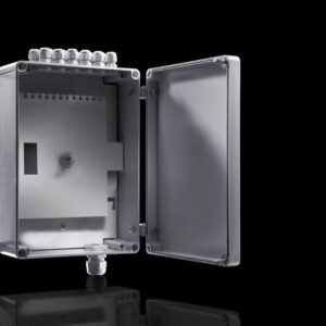 Small fibre-optic distributor with mounting plate and splicing cassette accommodation