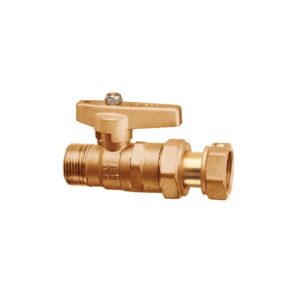 BALL VALVE WTH EXTENSION FITTING - T12 SERIES - MALE/SWIVEL NUT - BRASS HANDLE