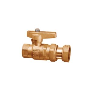 BALL VALVE WITH EXTENSION FITTING - T12 SERIES - FEMALE/SWIVEL NUT - BRASS HANDLE