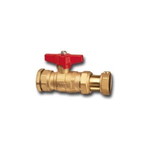 POLYETHYLENE BALL VALVE EXTENSION FITTING WITH SWIVEL NUT - T12 SERIES - ALUMINIUM HANDLE