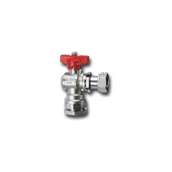 RIGHT ANGLE BALL VALVE WITH NON RETURN VALVE - T12 SERIES - POLYETHYLENE/SWIVEL NUT - LOCK NUT