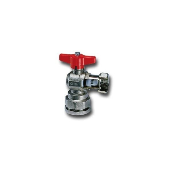 RIGHT ANGLE BALL VALVE WITH NON RETURN VALVE - T12 SERIES - POLYETHYLENE/SWIVEL NUT
