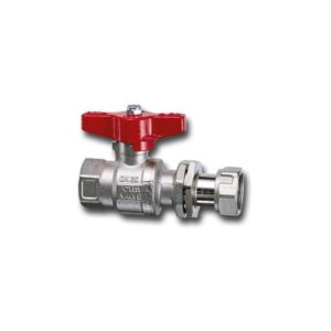 BALL VALVE FOR BRACKET WITH FIXING RING - T12 SERIES - FEMALE/SWIVEL NUT