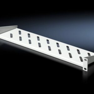 Component shelves for attachment to the 482.6 mm (19") system punchings