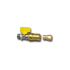 GAS BALL VALVE WITH COMBINED QUICK CONNECTOR AND AUTOMATIC THERMAL DISCONNECTOR DEVICE