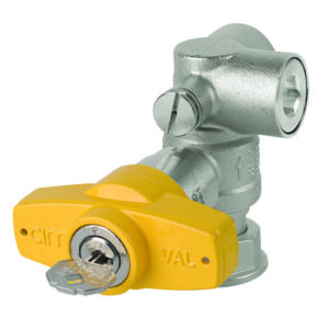 BALL VALVE FOR GAS WITH SWIVEL NUT FOR MEASURING AND TEST POINT - T12G SERIES - KEY CONTROL SAFETY/TAMPER PROOF HANDLE