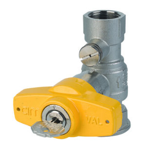BALL VALVE FOR GAS WITH SWIVEL NUT FOR MEASURING AND TEST POINT - T12G SERIES - KEY CONTROL SAFETY/TAMPER PROOF HANDLE