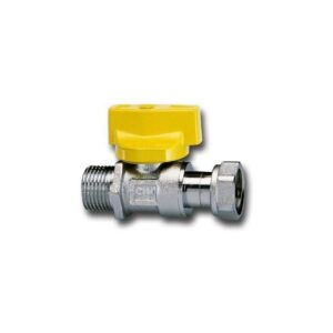 STRAIGHT BALL BIB COCK FOR BOILERS - "PRESS AND TURN" SAFETU HANDLE - MALE/SWIVEL NUT