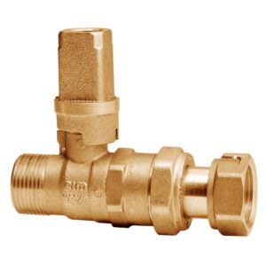 BALL VALVE WITH EXTENSION FITTING - T12 SERIES - MALE/SWIVEL NUT - SQUARE CAP 20X20
