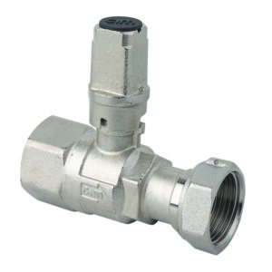 FE/FE BALL VALVE FOR WATER METER INLET WITH TAMPER PROF DEVICE - T12 SERIES - BRASS SQUARE 20X20