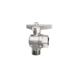 RIGHT ANGLE FULL BORE BALL VALVE - T10 SERIES - MALE/FEMALE - BRASS HANDLE