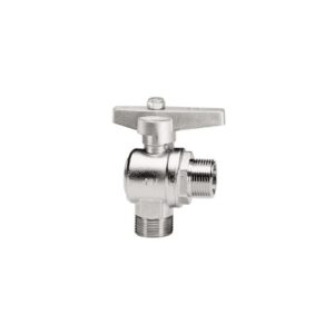 RIGHT ANGLE FULL BORE BALL VALVE - T10 SERIES - MALE/MALE - BRASS HANDLE