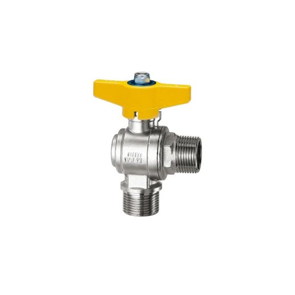RIGHT ANGLE FULL BORE BALL VALVE FOR GAS - TYPE T12 - MALE/MALE