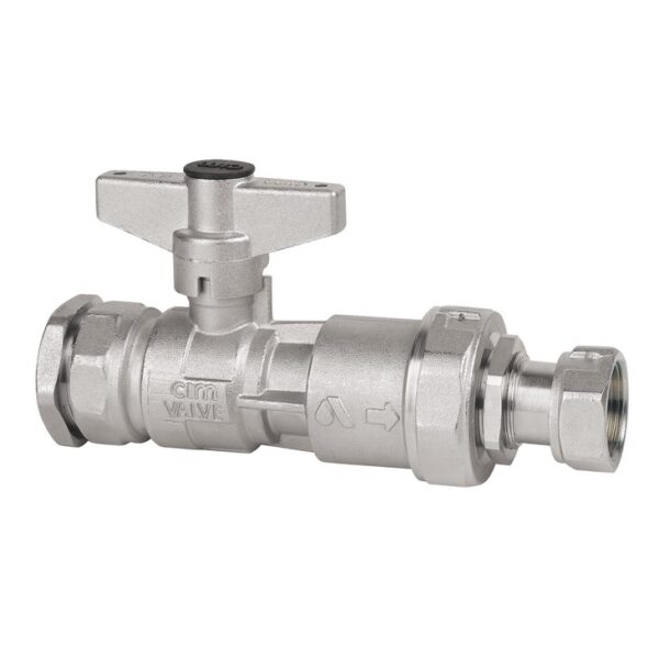 POLY BALL VALVE - INSPECTABLE UFR - LOCK NUT - TAMPERPROOF BRASS HANDLE - WATER METER INLET