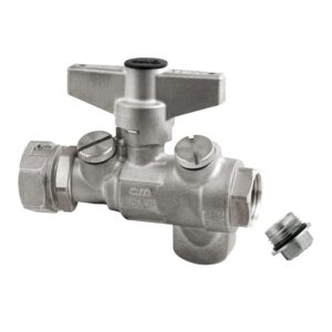 VALL VALVE WITH NON RETURN VALVE AND 2 TEST POINTS - BRASS HANDLE - LOCK NUT