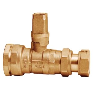 POLYETHYLENE BALL VALVE FOR WATER METER INLET SWIVEL NUT - T12 SERIES - SQUARE CAP 20X20 - EXTENSION TYPE