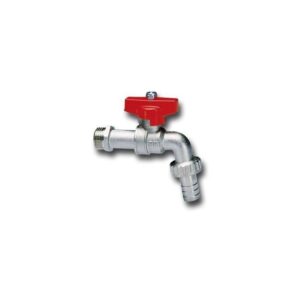 BALL BIB COCK WITH REDUCED HOSE UNION - ALUMINIUM BUTTERFLY HANDLE