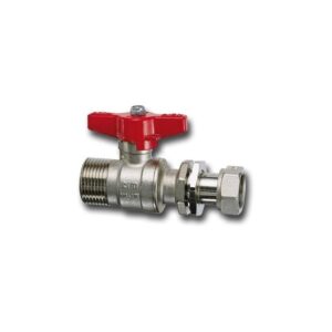 BALL VALVE FOR BRACKET WITH FIXING RING - T12 SERIES - MALE/SWIVEL NUT