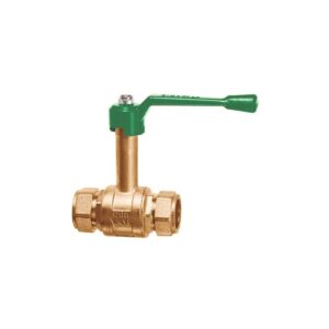 BALL VALVE - SOLID STEM EXTENSION -  "CR" BRASS - T11CR SERIES - COMPRESSION CONNECTIONS