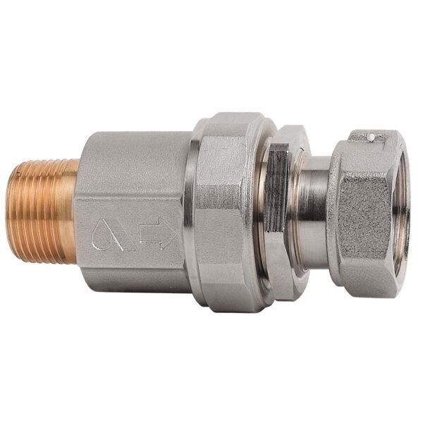 MA FITTING WITH INSPECTABLE UFR DEVICE - SWIVEL NUT - LOCK NUT - WATER METER INLET