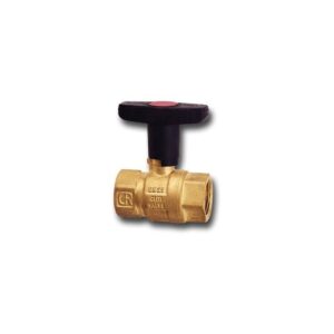 FULL BORE BALL VALVE - "CR" BRASS - T12CR SERIES - 6/6 NYLON HANDLE